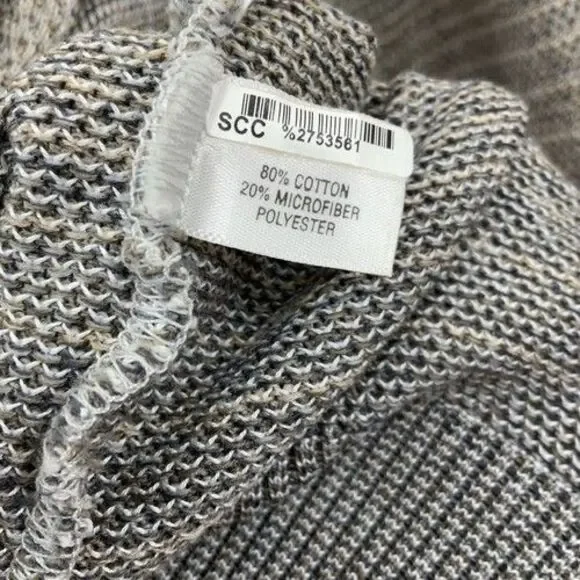 St. Croix Collections Mondo Uomo Ombre Gray V-Neck Sweater Men Size Large USA